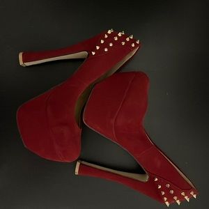 Red studded heels